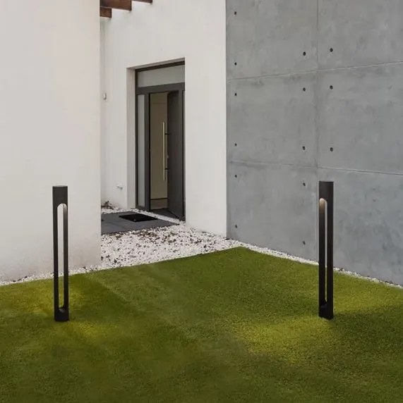 Stalp LED mediu pentru exterior design modern IP65 Ellery negru H-80cm