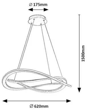 Rabalux 72282 - Lustră LED KALLIRA pe cablu, 72 W, 230 V, 3000 K