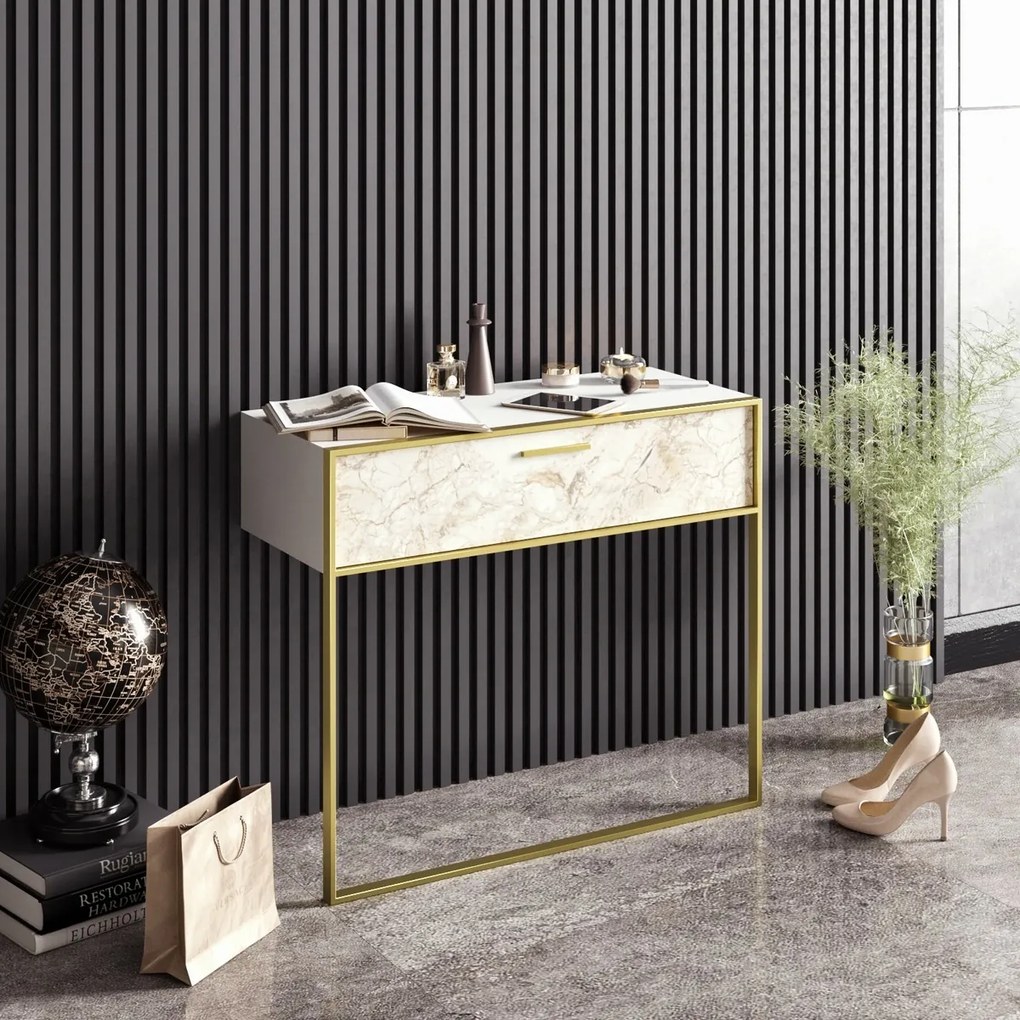 Masă decorativă Polka White