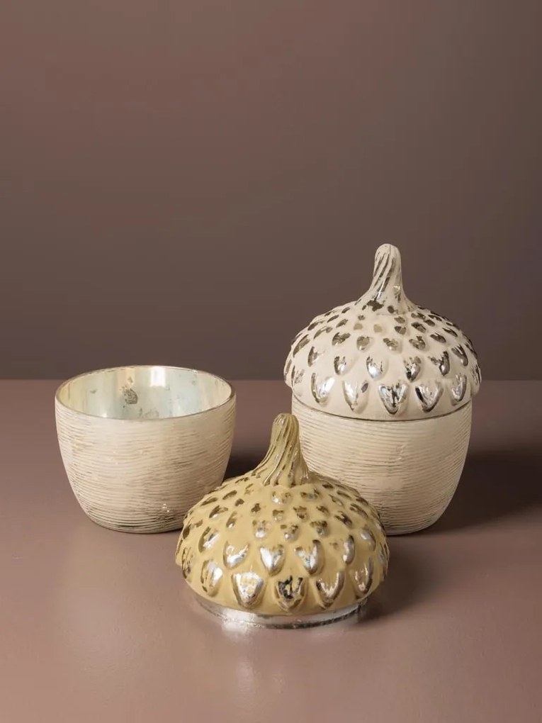 Set 2 cutii decorative, din sticla, Acorn