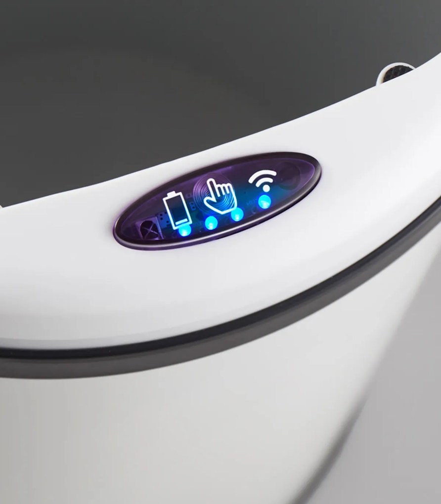 Cos gunoi cu senzor 56 L Alb Inox