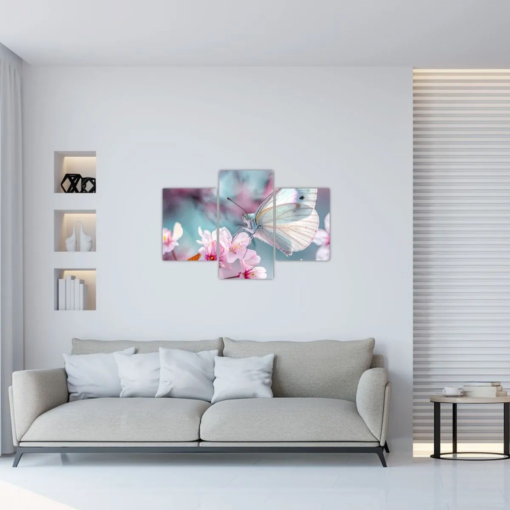 Tablou - Fluture pe un cireș (90x60 cm)