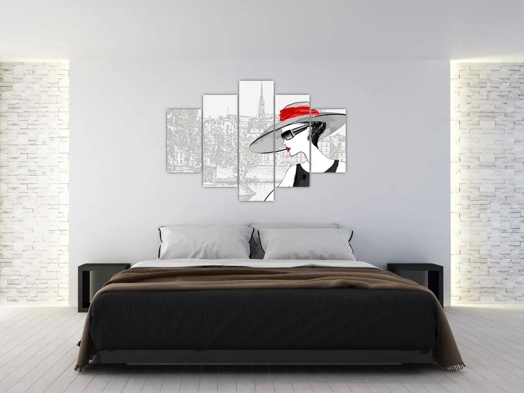Tablou - Doamna la oraș (150x105 cm)