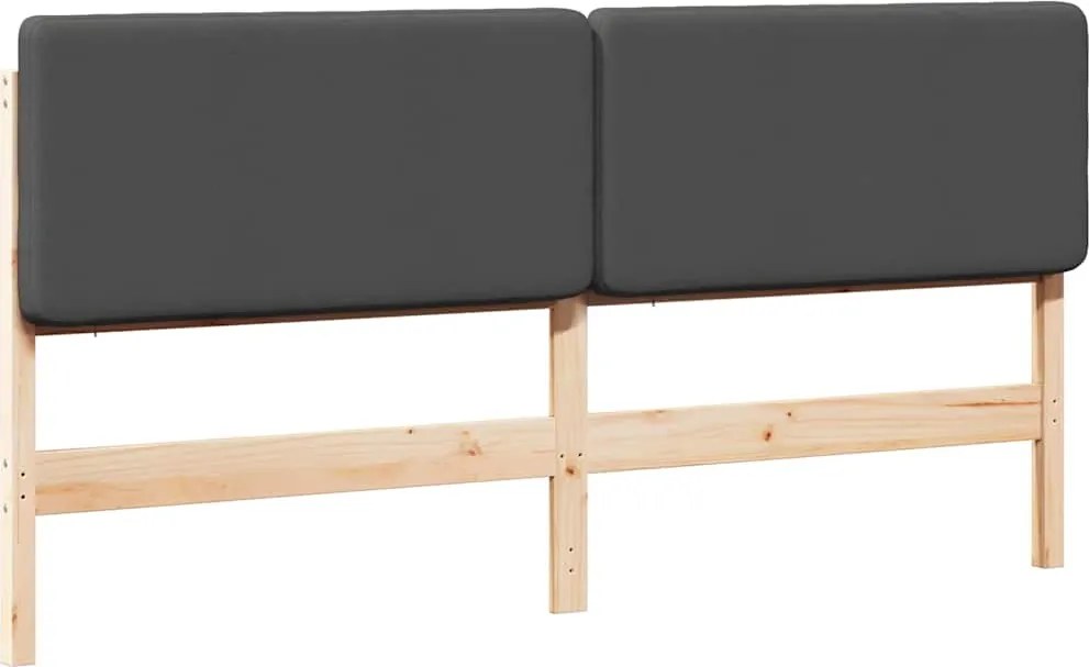 vidaXL Tăblie tapițată Maro și gri închis 180 cm Lemn de pin masiv