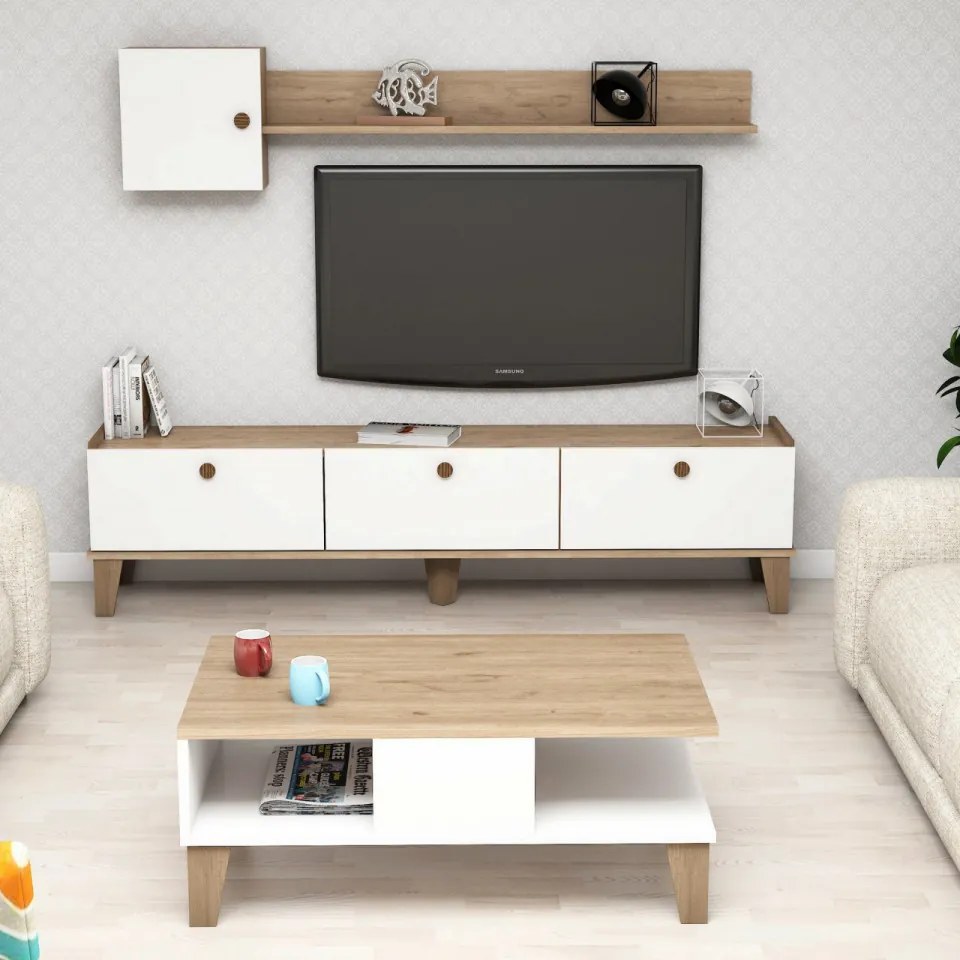 Set de Mobilier pentru Sufragerie Sumer G5020, Stejar / Alb