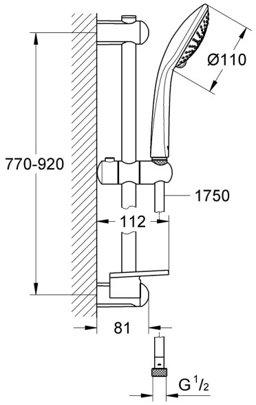 GROHE 27227001 - Set de duș EUPHORIA 900 mm, crom lucios