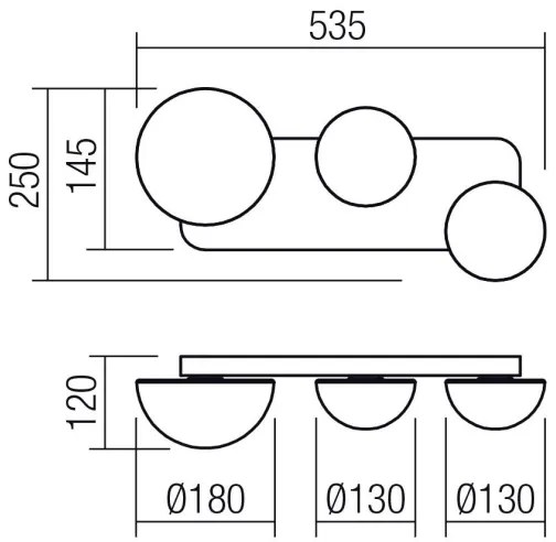 Redo 01-4330 - Aplica LED de perete LUMIEN 3xLED/18W/230V 2700/3000K negru