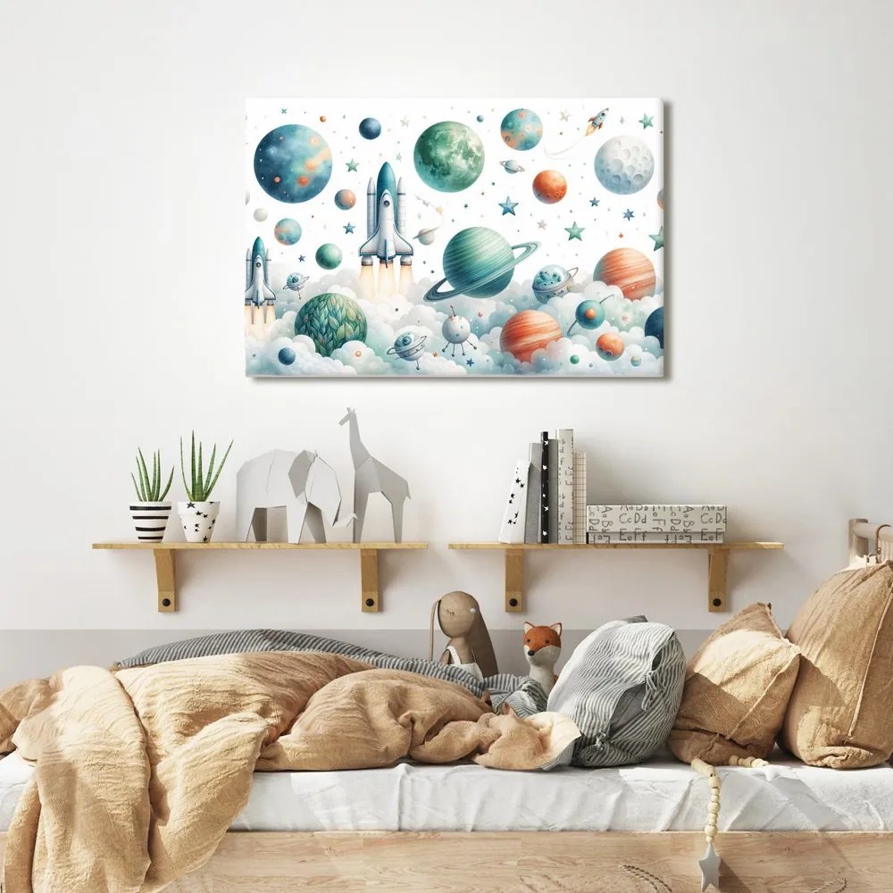Tablou rachetă printre planete