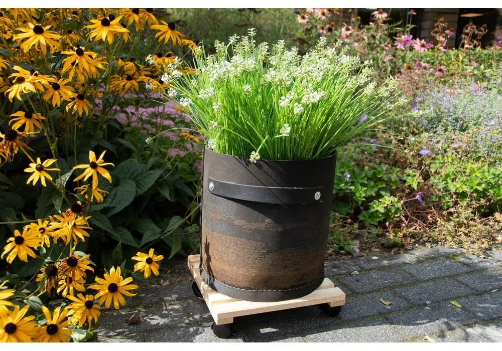Bază mobilă pentru ghiveci din lemn (înălțime 8 cm) Indoor &amp; Outdoor – Esschert Design