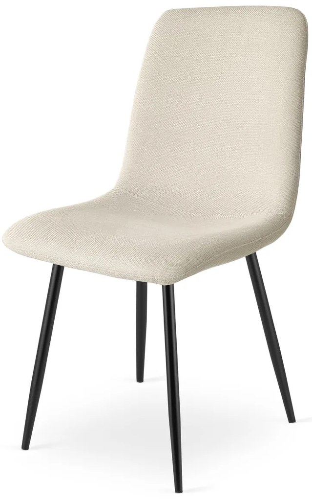 Set de masa 1 + 4, masa CITY 110x75 cm stejar artisan + scaun de masa crem RIFT cu picioare negre