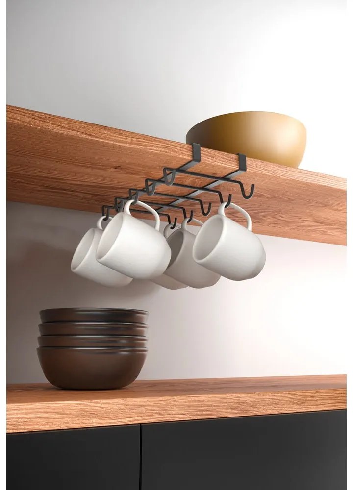 Suport suspendat pentru căni Metaltex My Mug Lava, negru