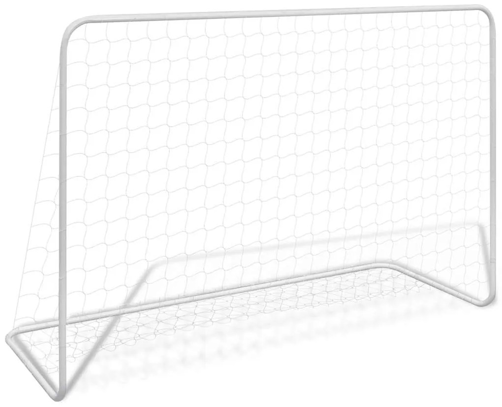 vidaXL Poartă de fotbal cu plasă alb 182x61x122 cm oțel