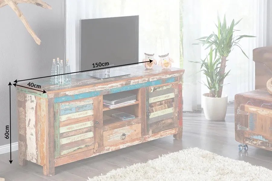 Comoda TV design vintage, shabby chic Jakarta 150cm A-21740 VC
