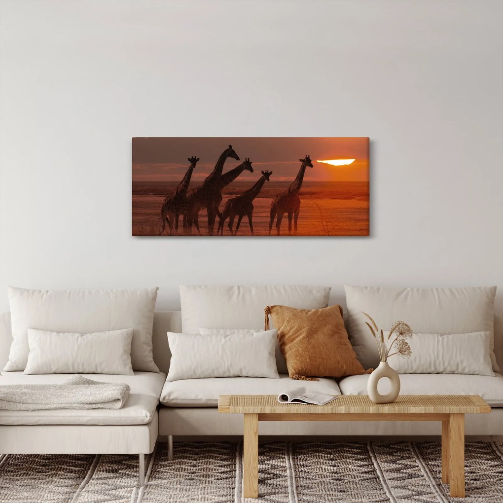 Tablou - Girafe în savana africană (120x50 cm)