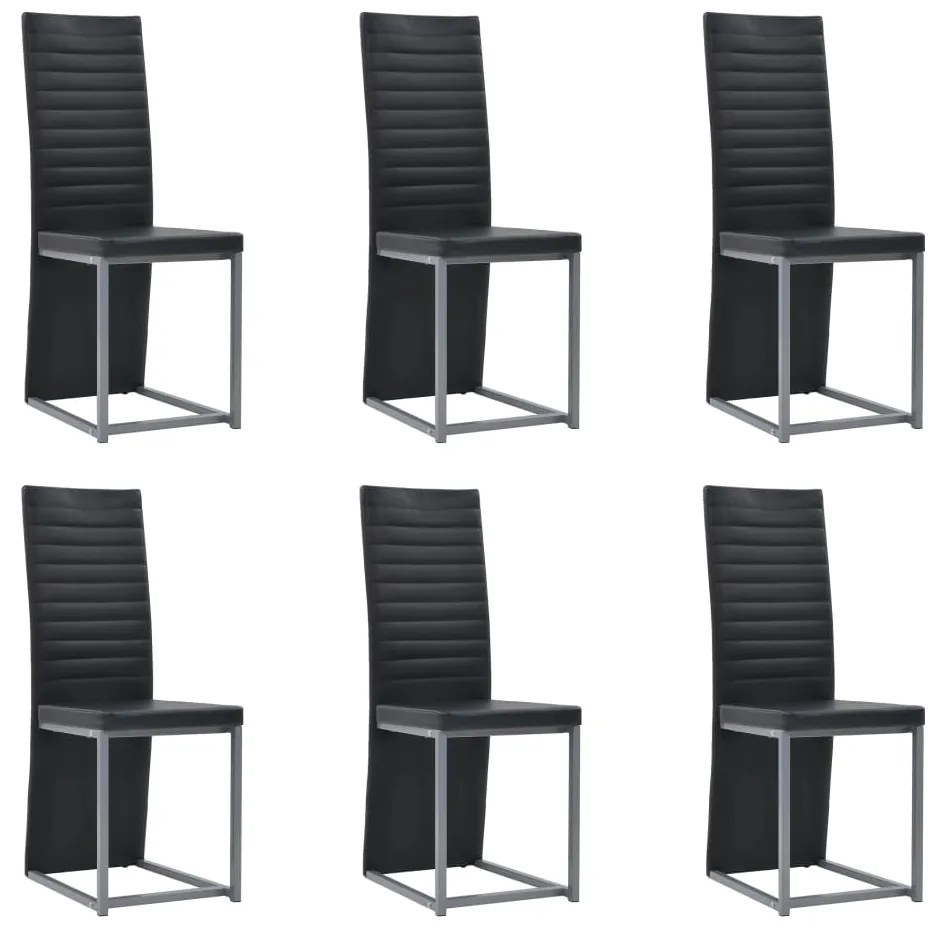 247250 vidaXL Set de mobilier, 7 piese, negru, oțel și sticlă securizată