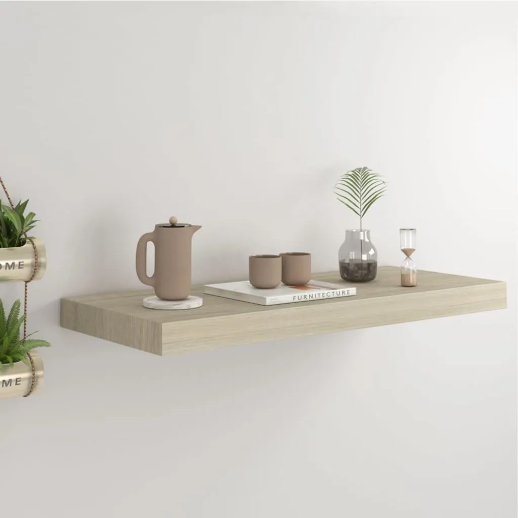 vidaXL Raft de perete suspendat, stejar, 60x23,5x3,8 cm, MDF