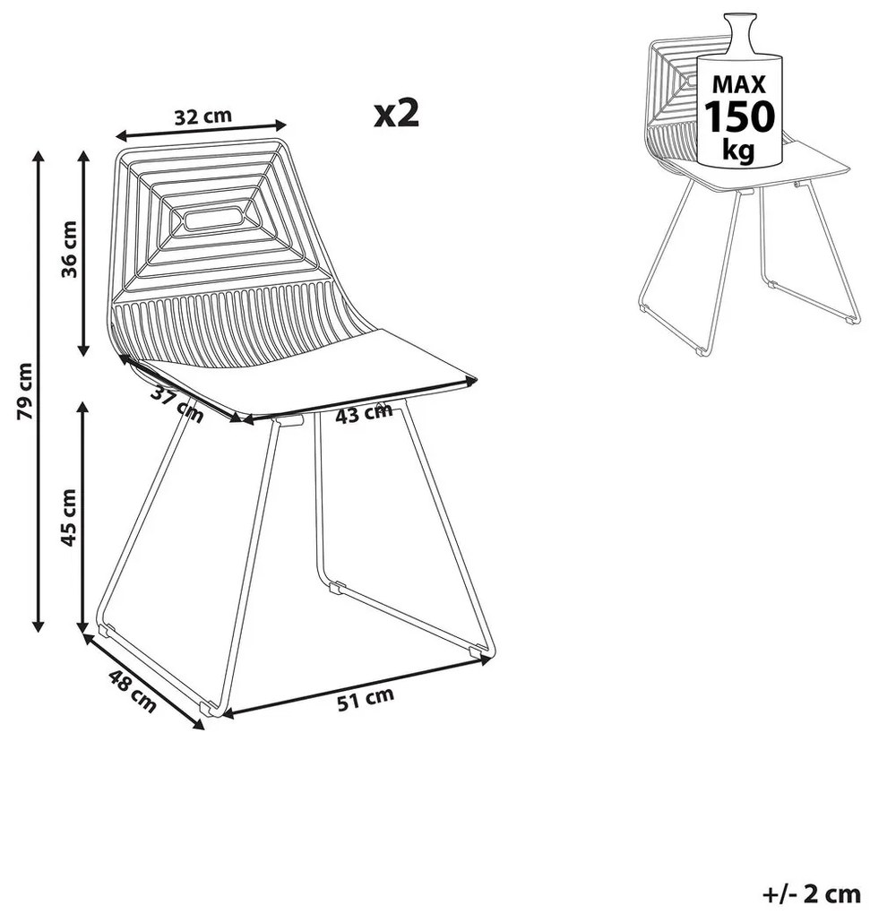 Set 2 buc scaun tip bar Bricio (negru). 1078015