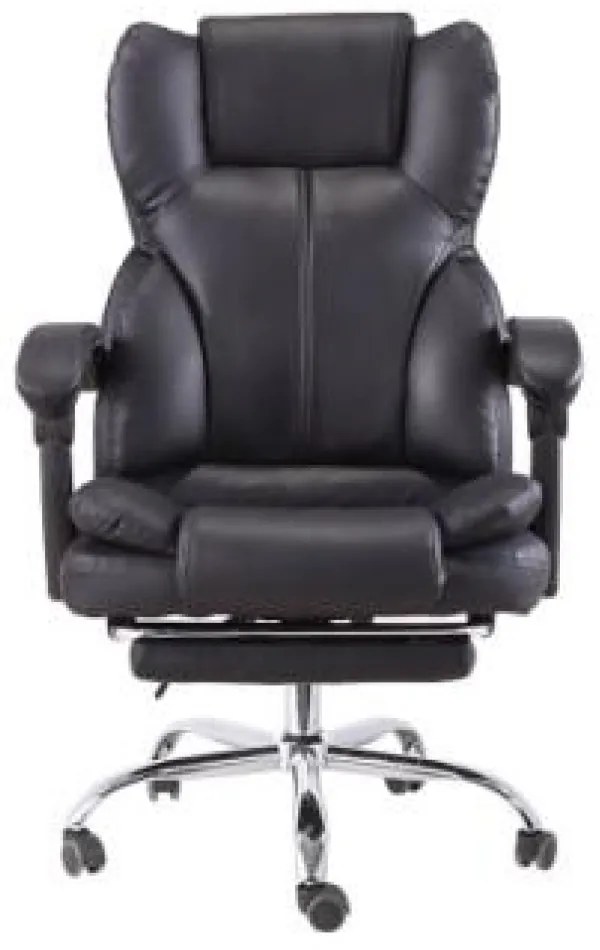 Scaun directorial, suport picioare, funcție recliner, SIB 818, PU, Negru