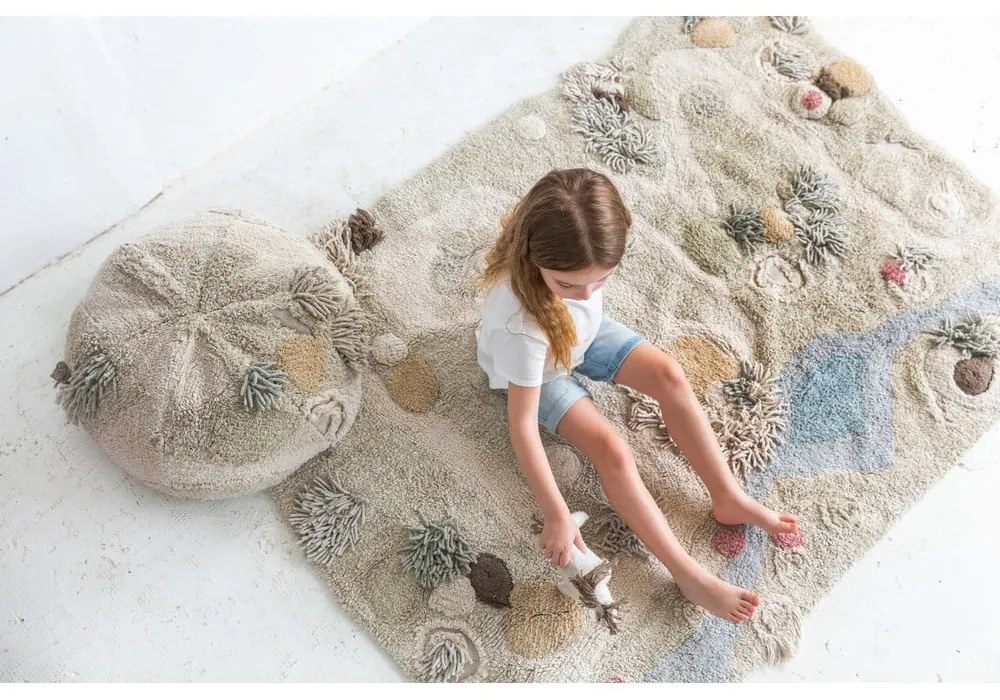 Covor de joacă pentru copii bej din bumbac 120x160 cm Path of Nature – Lorena Canals