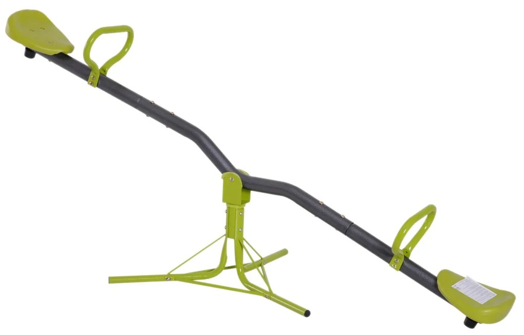 HOMCOM Leagan Basculant si Rotativ de Gradina pentru Copii in Metal, Verde si Gri