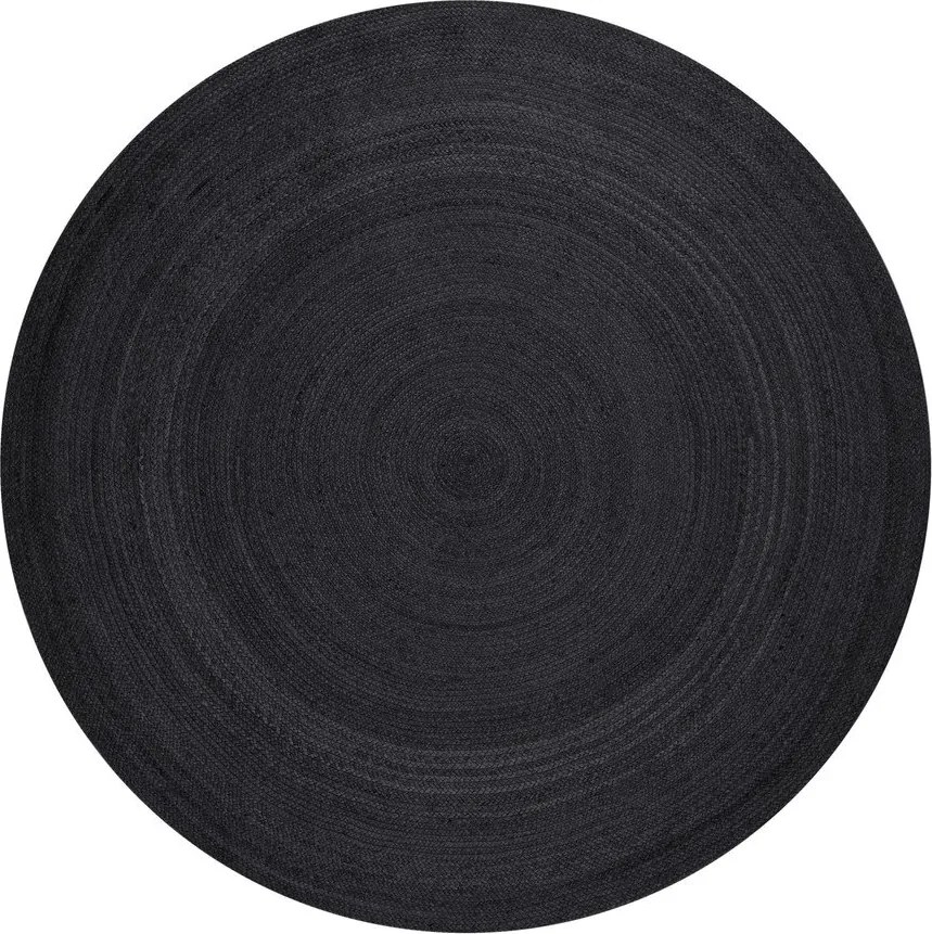Covor negru reversibil/țesut manual rotund din iută ø 140 cm Braided – Hanse Home