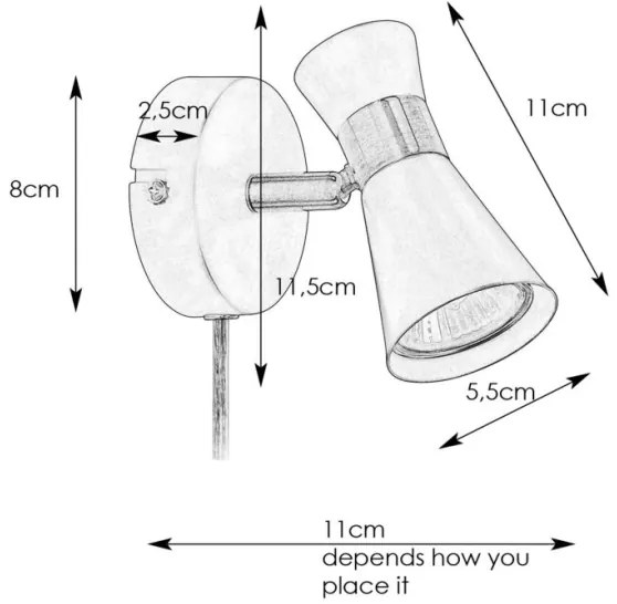 Spot de perete FOLIE 1xGU10/7W/230V alb/crom mat