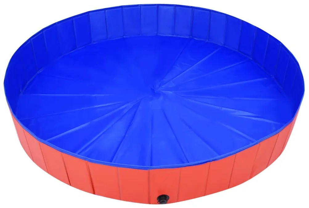 Piscina pentru caini pliabila, rosu, 200 x 30 cm, PVC Rosu, 200 x 30 cm