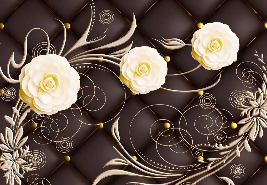 Fototapet - Trandafiri - fundal maro (147x102 cm)