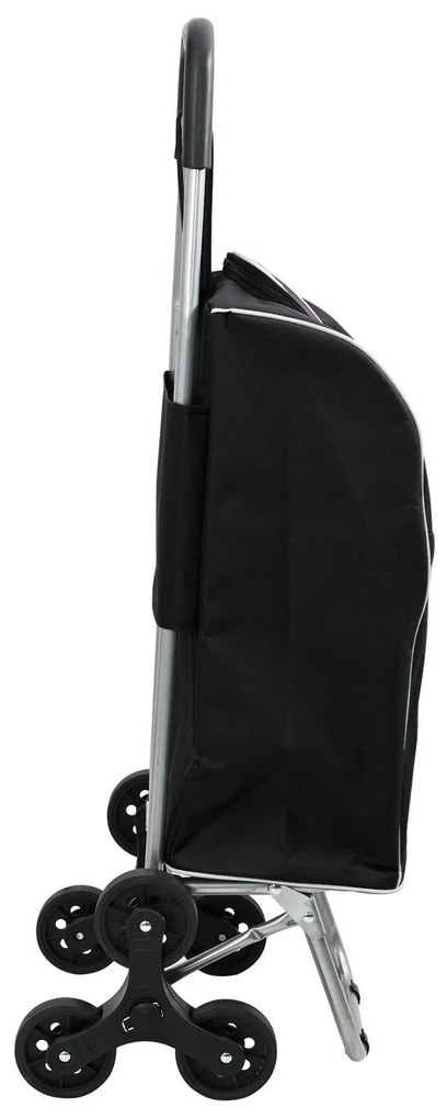 vidaXL Carucior de cumpărături cu sistem de urcare scări, negru, 38 L