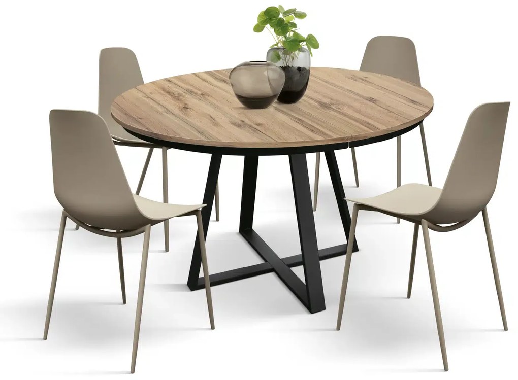 Masa Melania rotunda extensibila 120 cm - RUSTIC
