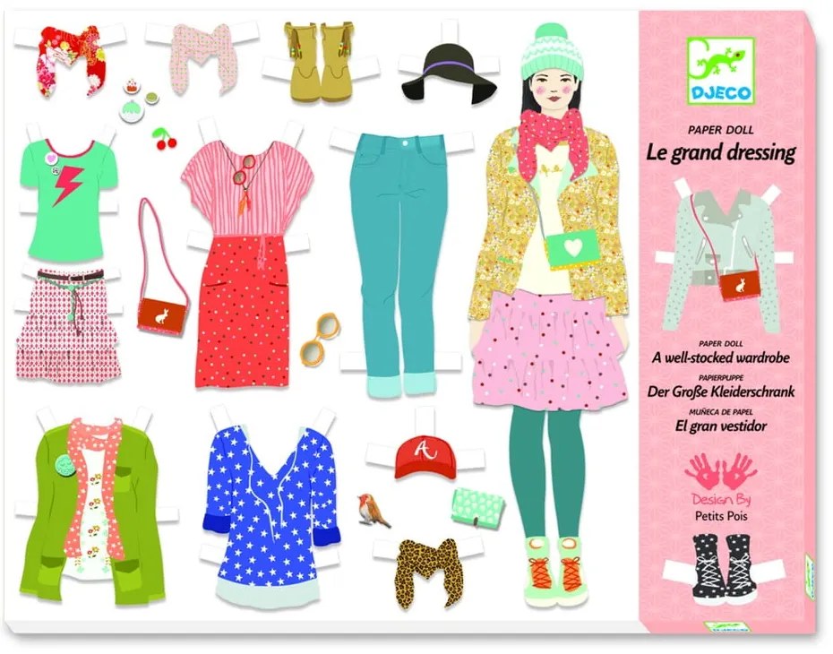 Set creativ cu figurine din hârtie și accesorii Djeco „Dressing”