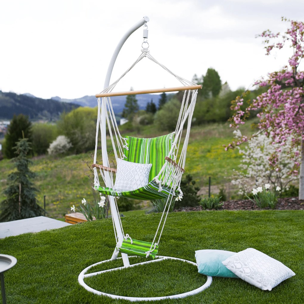 Scaun balansoar suspendabil, verde / alb, JAMBI