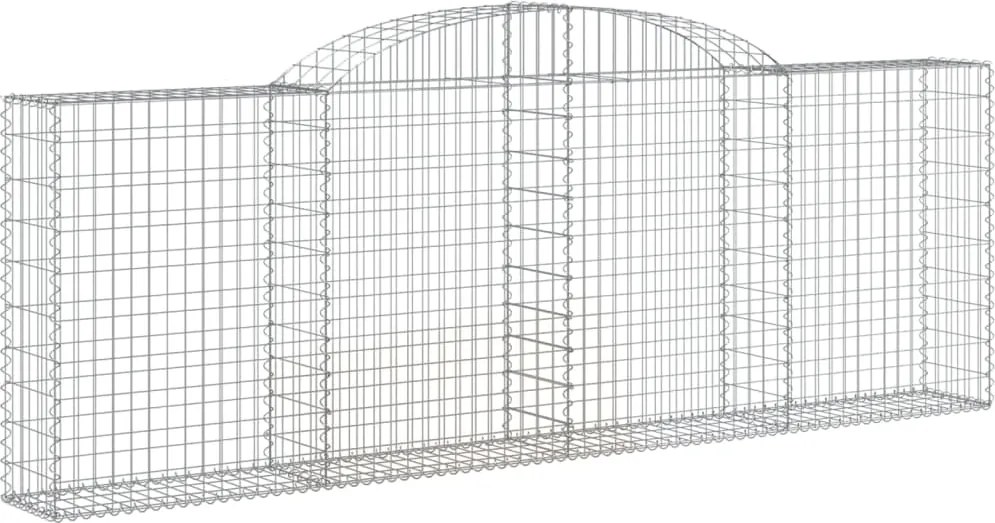 vidaXL Coș gabion arcuit, 300x30x100/120 cm, fier galvanizat