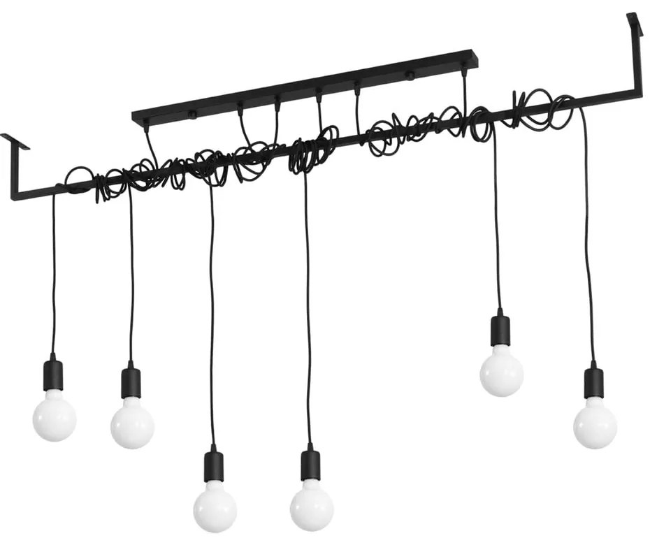 Lustră Nice Lamps Vakors, lungime 150 cm, negru