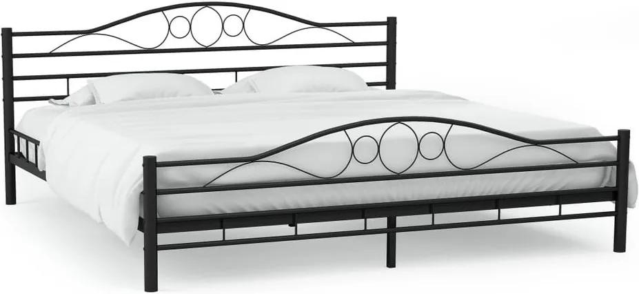 Cadru de pat metalic, bază șipci, 160 x 200 cm, design curbat