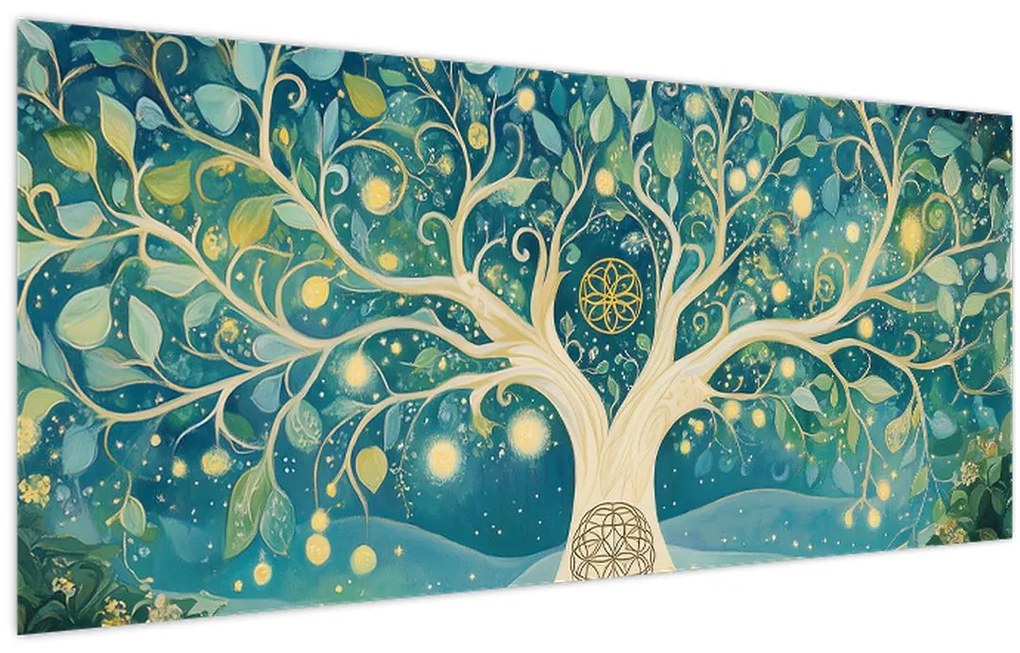 Tablou – Arbore magic cu spirale (120x50 cm)