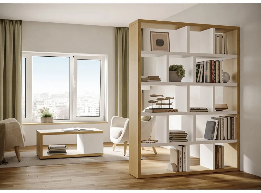 Bibliotecă alb-natural 150x198 cm Berlin – TemaHome