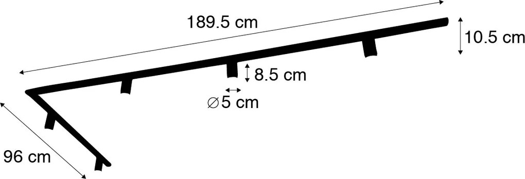 Sistem modern de șine monofazate cu 5 lumini, inclusiv armătură E27 albă - Jeana