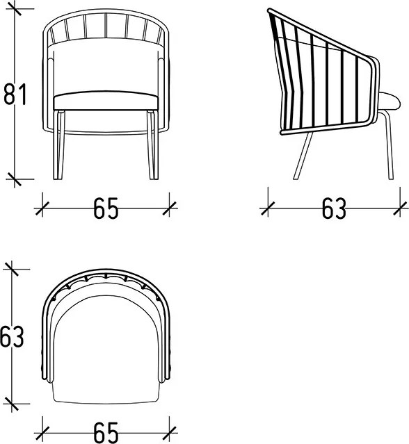 Scaun lemn masiv Anette Cadru Metalic Rose-Gold, 65 × 63 × 81 cm