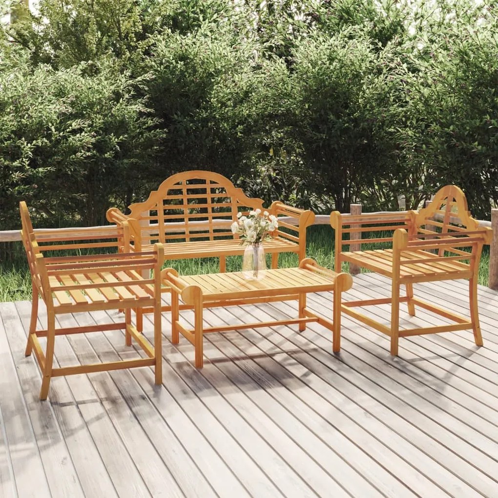 vidaXL Set mobilier de grădină, 4 piese, lemn masiv de tec