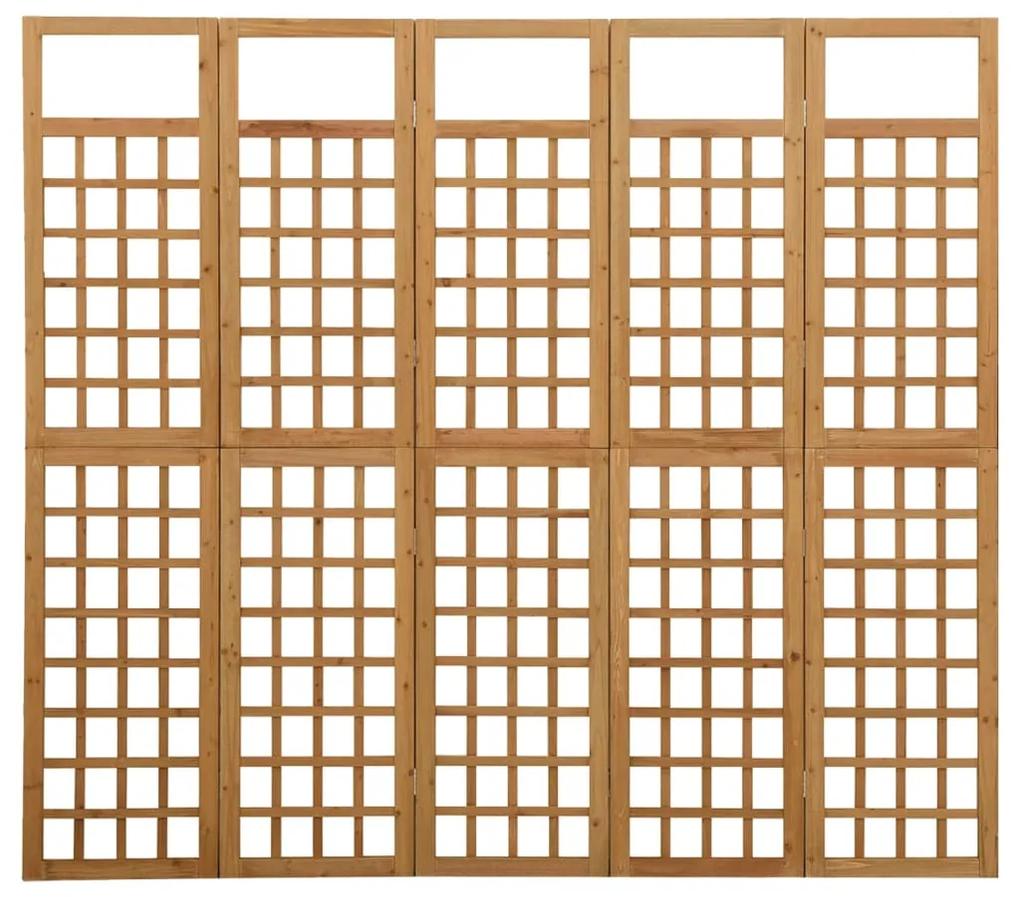 316480 vidaXL Separator cameră cu 5 panouri, 201,5x180 cm, nuiele lemn brad