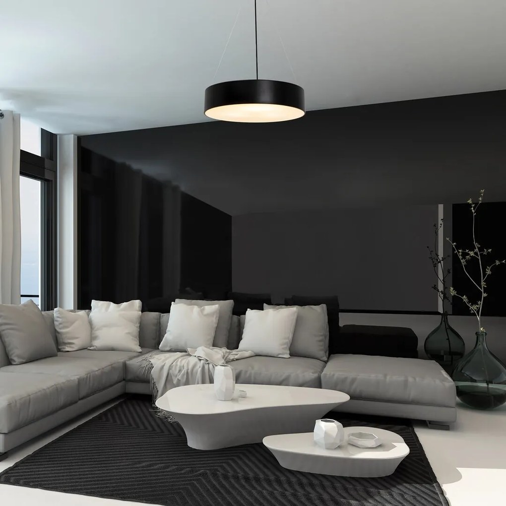 Lustra suspendata design modern circular Renata negru
