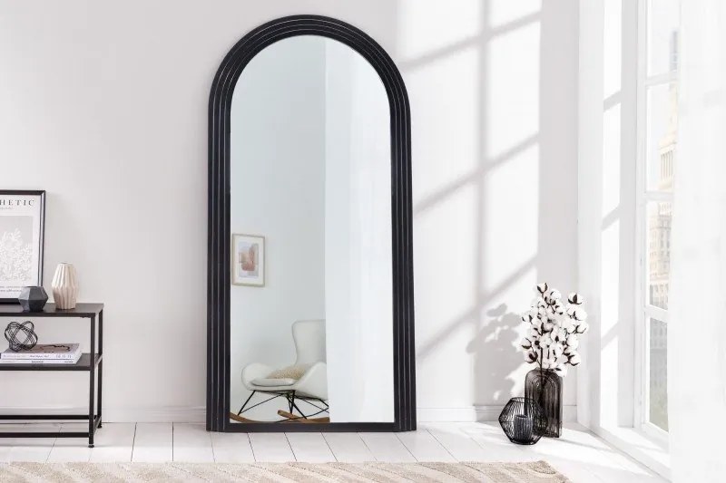 Oglinda de perete decorativa Art Deco 160cm, negru