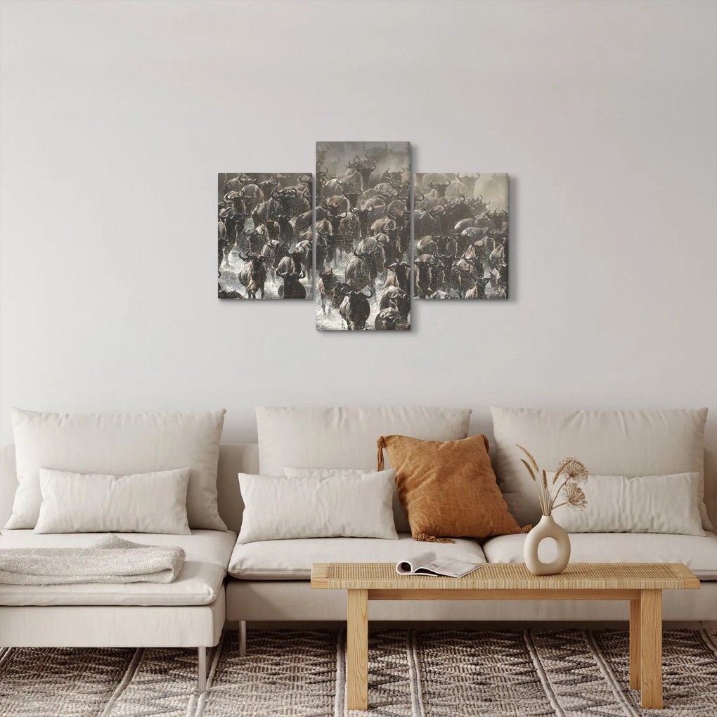 Tablou - Turmă de antilope sălbatice (90x60 cm)