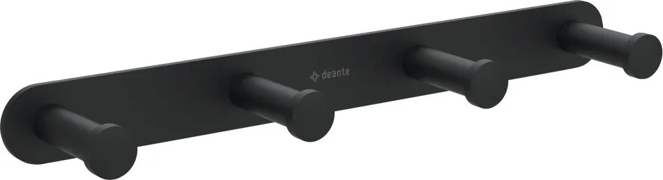 🛁 Cârlig cvadruplu JASMIN, finisaj nero mat – Cod ADJ_N14L