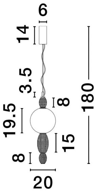 Pendul ceramic design modern LED CLEMENTINE portocaliu/ roz