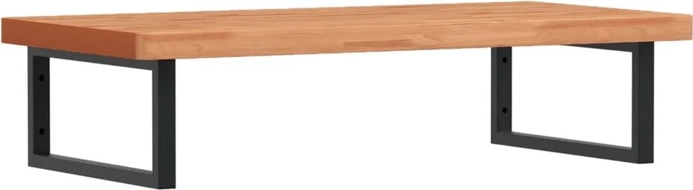 vidaXL Raft pentru lavoar montat pe perete, oțel și lemn masiv fag