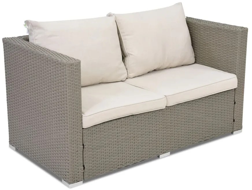 Canapea Technrattan 2 locuri Roma Garden Point gri deschis