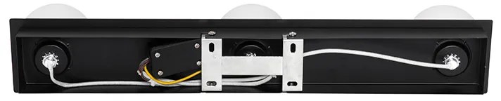 Aplică modernă neagră 48 cm IP44 cu 3 lumini - Cederic