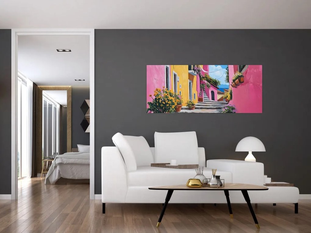 Tablou - Alee roz (120x50 cm)